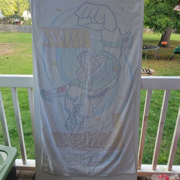 Vintage Disney TOY STORY 90s Buzz Lightyear Disney Beach Towel - Picture 2 of 5